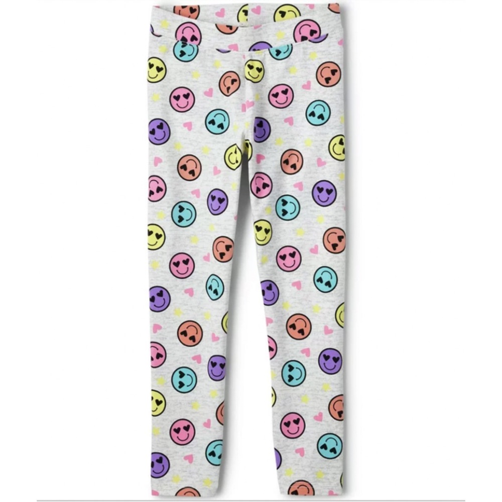 NWT The Children's Place Girls Printed Full-Length Smile Graphic Leggings SZ L